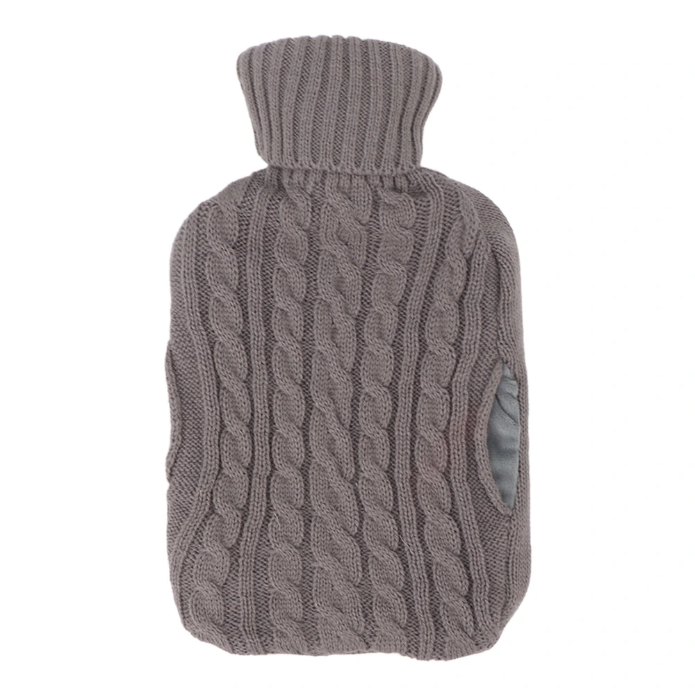 Classic Hot Water Bottle with Knitted Cover Handy Soft Hand Feet Warm Water Bag for Winter 2L Grey