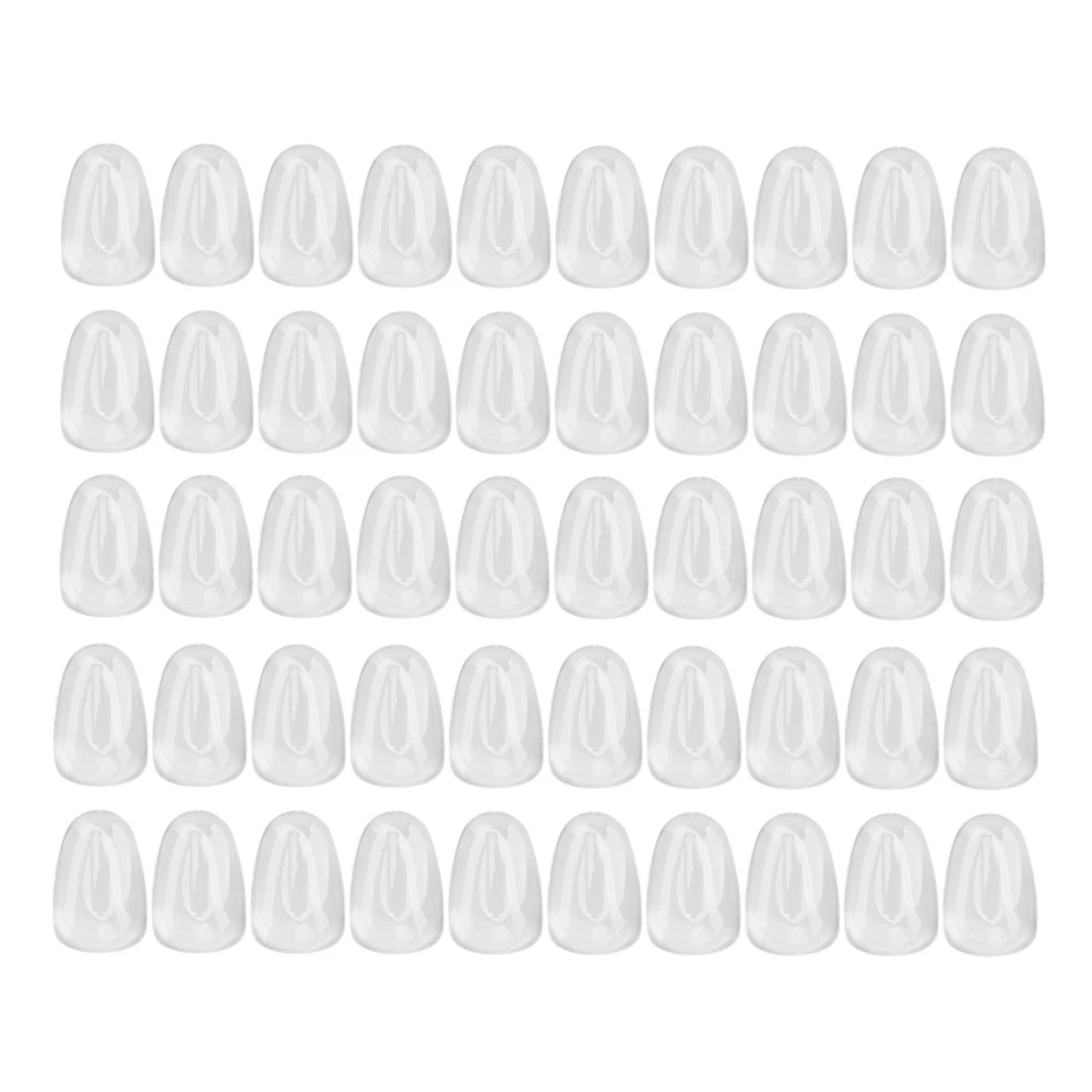 50pcs Nail Color Board Tips Round Head Water Drop DIY Clear Glass Nail Art Display for Nail Beauty