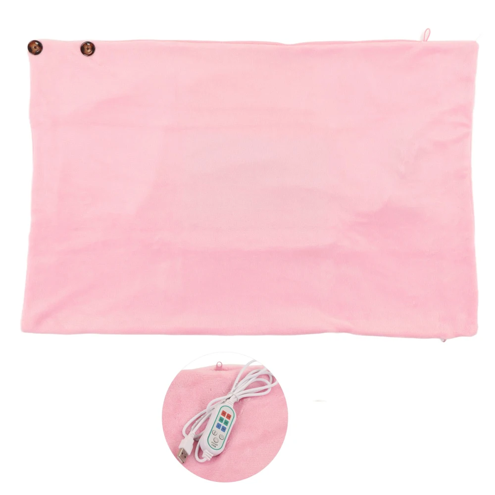 Electric Heating Shawl Wrap Soft Lint 3 Heating Gears Keep Warm USB Heated Blanket with Timing Pink