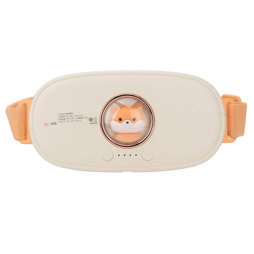 Electric Heated Waist Belt Hot Compress Fast Heating 4 Levels USB Rechargeable Reduce Pain Menstrual Heating Pad White