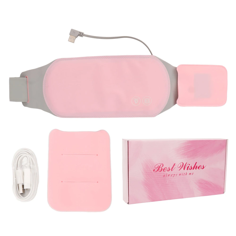 Electric Heated Waist Belt Hot Compress 3 Levels Heating USB Reduce Pain Adjustable Uterus Warming Belt