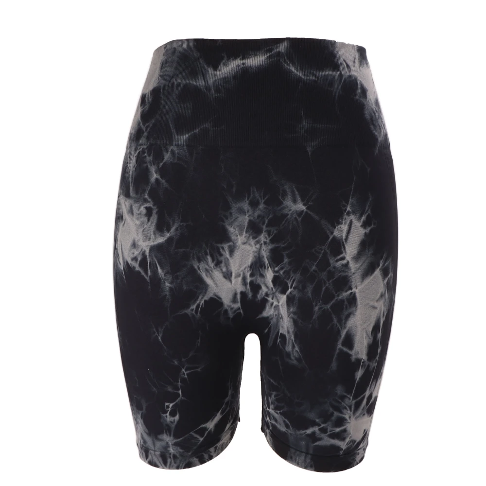 Tie Dye Yoga Shorts High Waist Seamless Black Quick Dry Soft Biker Shorts for Women S