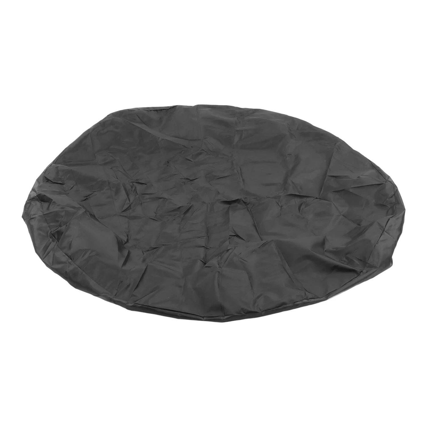 4ft Round Hot Tub Cover Oxford Fabric Folding Heat Insulation Waterproof Dustproof Pool Cover Black