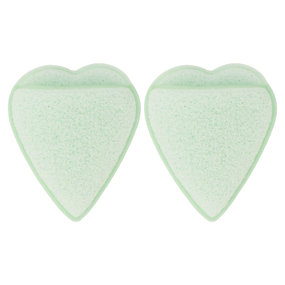 2pcs Heart Shaped Facial Sponge Women Home Soft Exfoliating Makeup Removal Face Cleansing Sponge