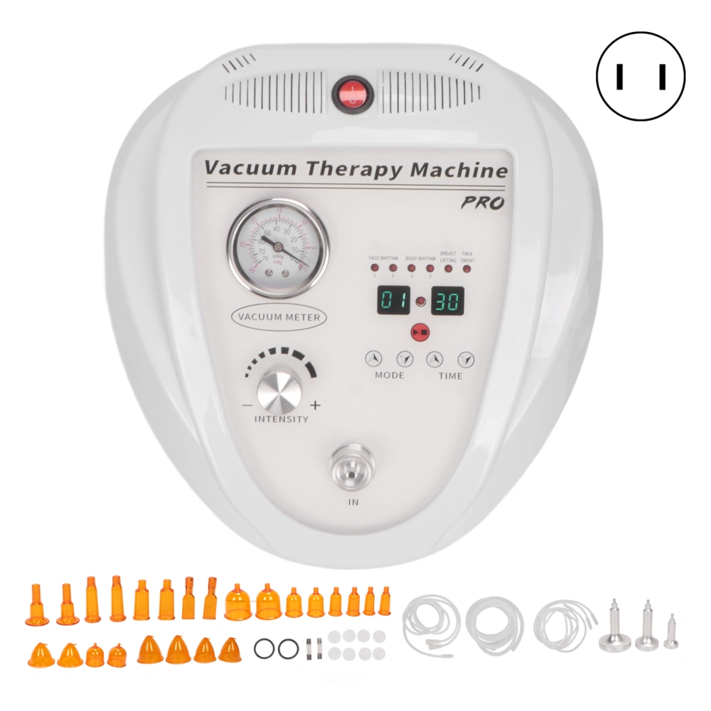 Breast Massage Machine Negative Pressure 24pcs Cup Electric Scraping Cupping Device for Face Body 110V US Plug