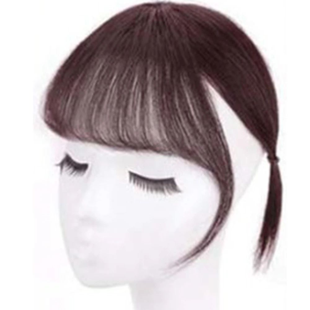 3D Clip in Bangs Women Girls Dome Air Bangs Hairpiece Hair Extension for Daily Wear Dating Dark Brown