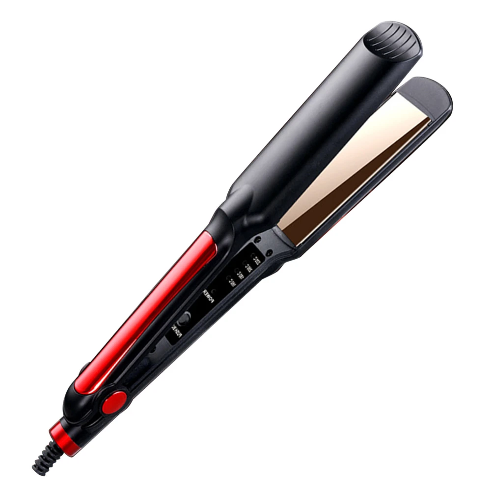 Hair Straightener Curler 4 Temperature Gears Wet Dry Use Hair Straightening Curling Flat Iron US Plug 110V‑220V Black Red