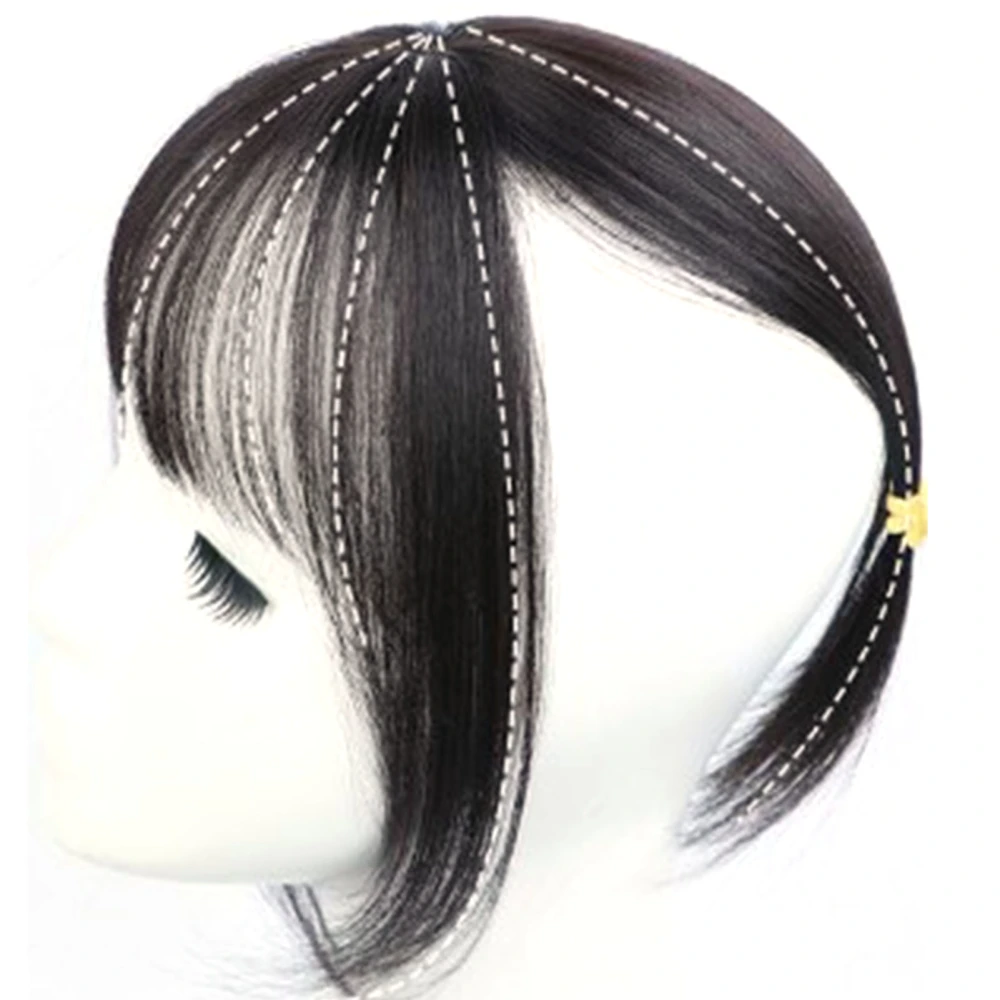 3D Clip in Bangs Women Girls Dome Air Bangs Hairpiece Hair Extension for Daily Wear Dating Black