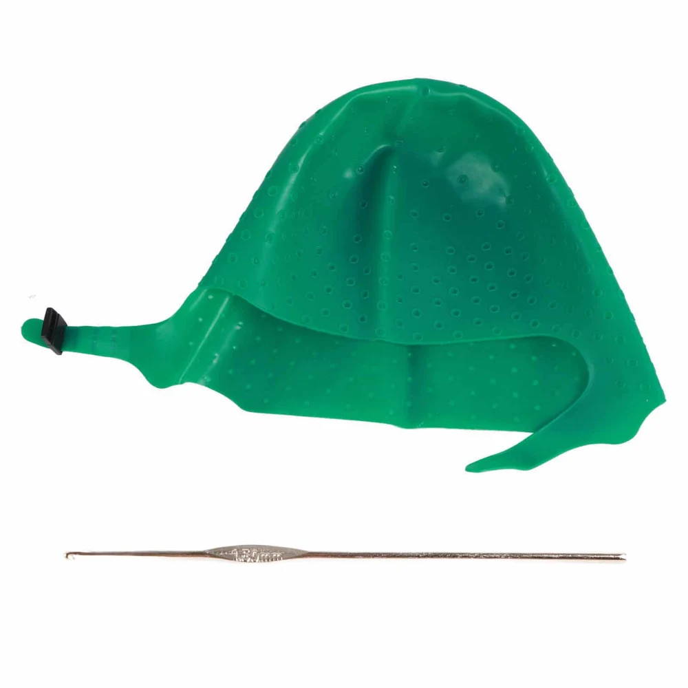 Hair Coloring Highlighting Hat Silicone Reusable DIY Hair Dyeing Hat Tool for Beauty Salon Green