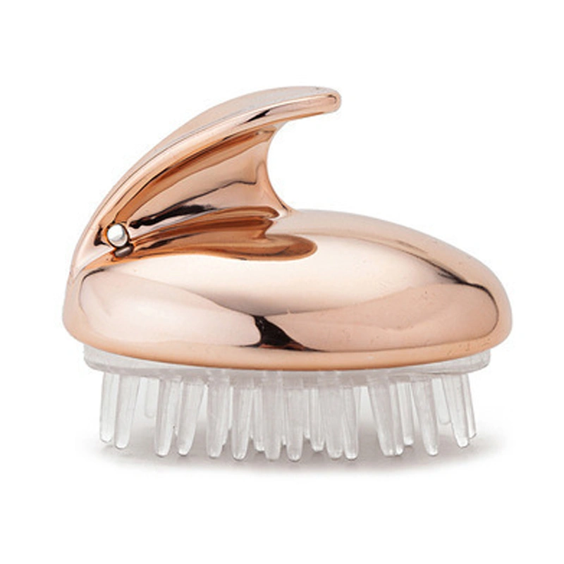 Hair Brush Soft Silicone Detachable Deep Cleansing Reduce Dandruff Scalp Massage Brush Rose Gold