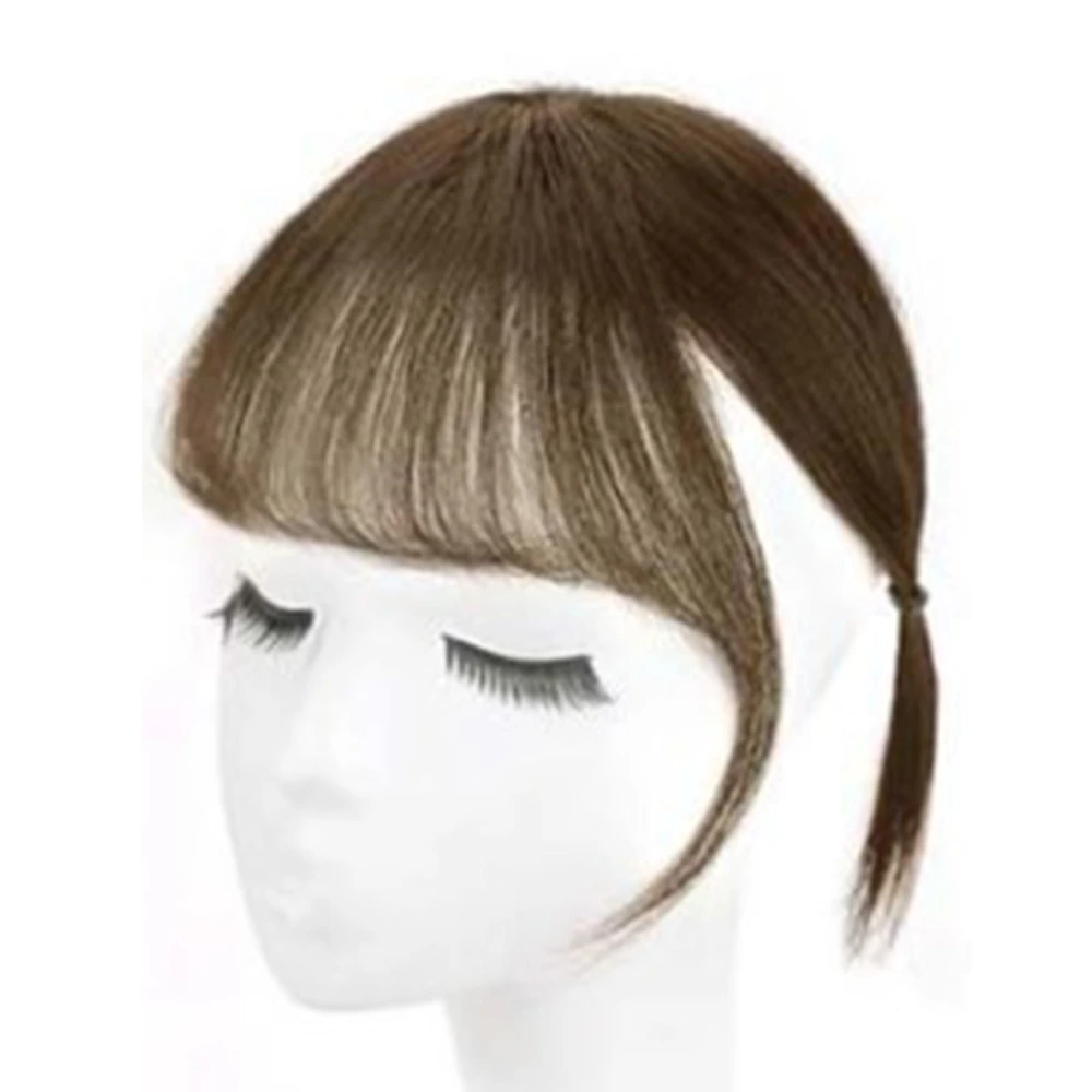 3D Clip in Bangs Women Girls Dome Air Bangs Hairpiece Hair Extension for Daily Wear Dating Light Brown