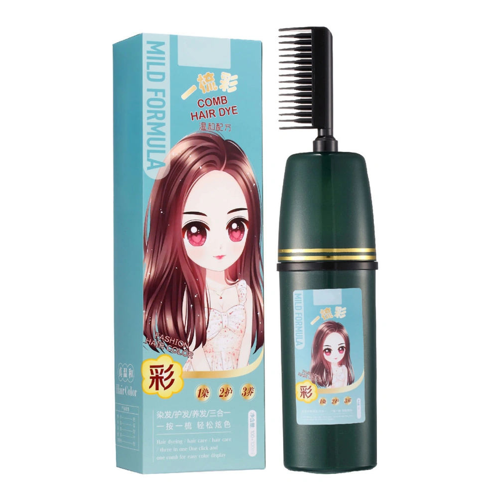 Hair Color Long Lasting Safe Mild Plant Hair Dye Shampoo with Comb Applicator for Men Women Dull Cyan