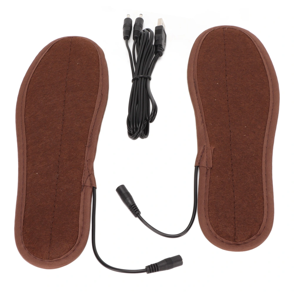 2pcs Heating Shoes Inserts USB Foot Warmer Unisex Electric Heating Insoles for Men Women 43-44