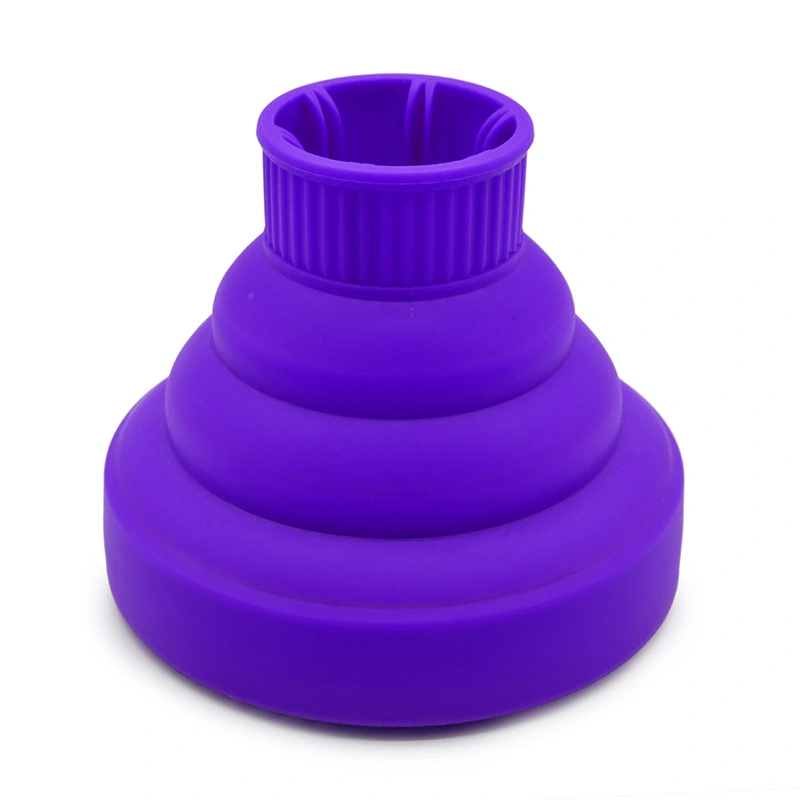 Hair Dryer Diffuser Attachment Silicone Lightweight Foldable Portable Blower Diffuser for Home Salon Purple