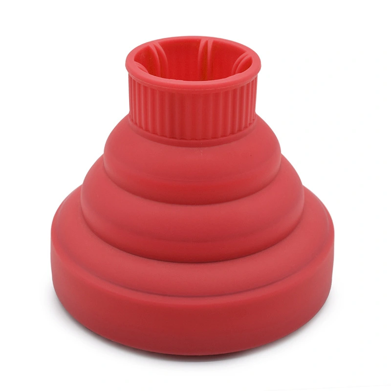 Hair Dryer Diffuser Attachment Silicone Lightweight Foldable Portable Blower Diffuser for Home Salon Red