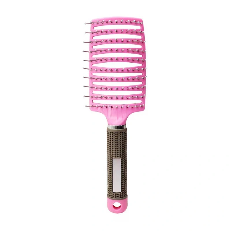 Row Vented Hairbrush with Ball Tipped Brush Curved Vented Detangling Massage Styling Hair Comb for Men and Women Pink