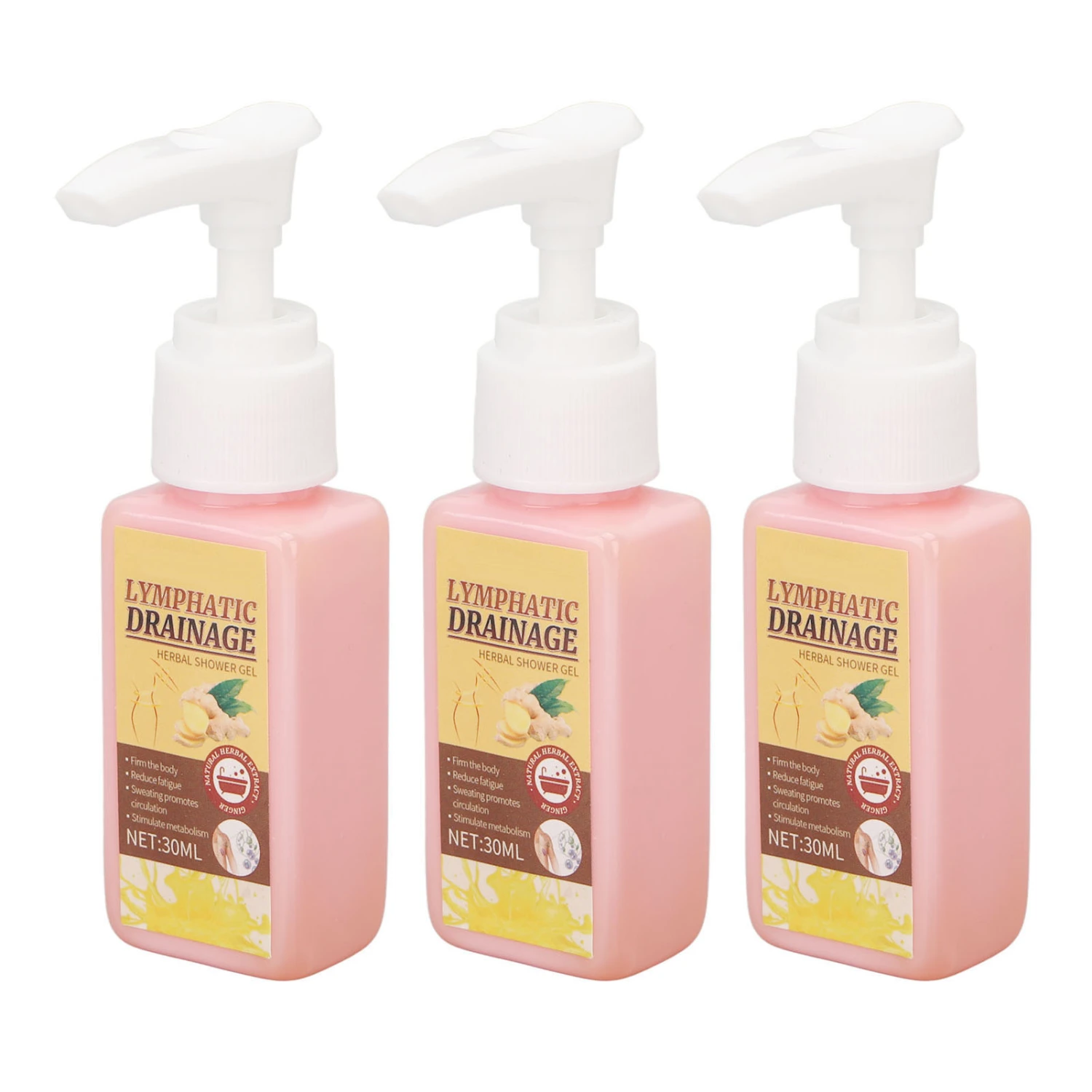 3pcs Ginger Body Slimming Shower Gel Skin Tightening Smoothing Fat Burning Drainage Body Wash