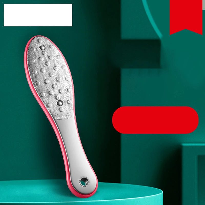 Double Sided Foot Rasp Stainless Steel Foot Callus Remover for Removing Hard Skin Rose Red