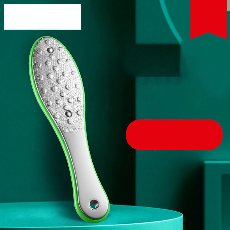 Double Sided Foot Rasp Stainless Steel Foot Callus Remover for Removing Hard Skin Green