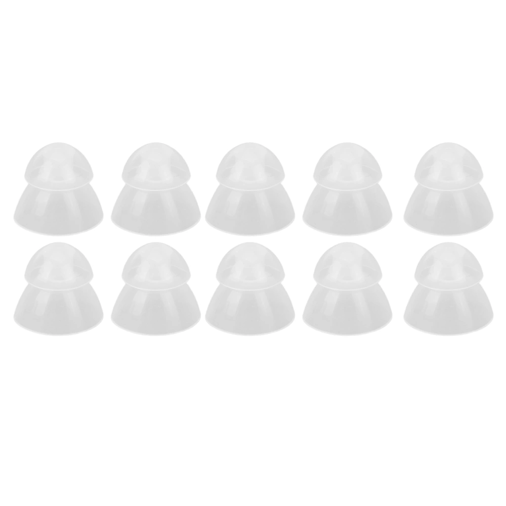 10 Pcs Hearing Amplifier Ear Tips Transparent Double Layer Closed Anti Static Soft Silicone Earplug Domes L