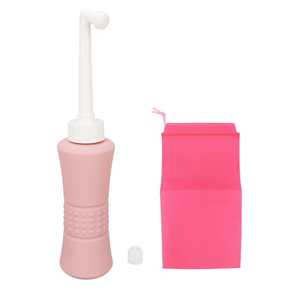 500ML Bidet Bottle Portable Handheld Multi Purpose Postpartum Care Bidet Pink with Storage Bag for Travling Elbow Head