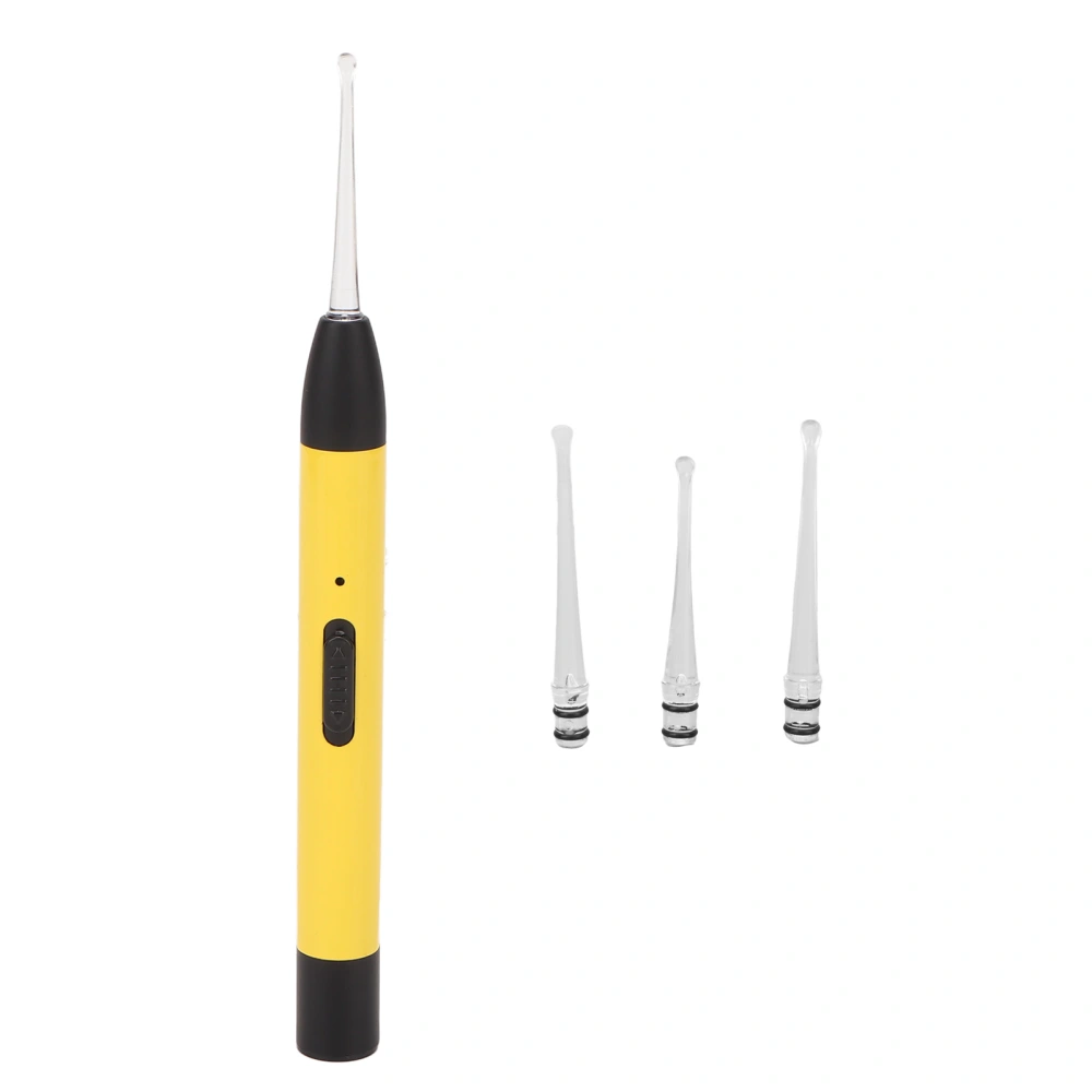 LED Light Earpick Rechargeable Double Light Source Yellow Portable Lighted Ear Wax Remover