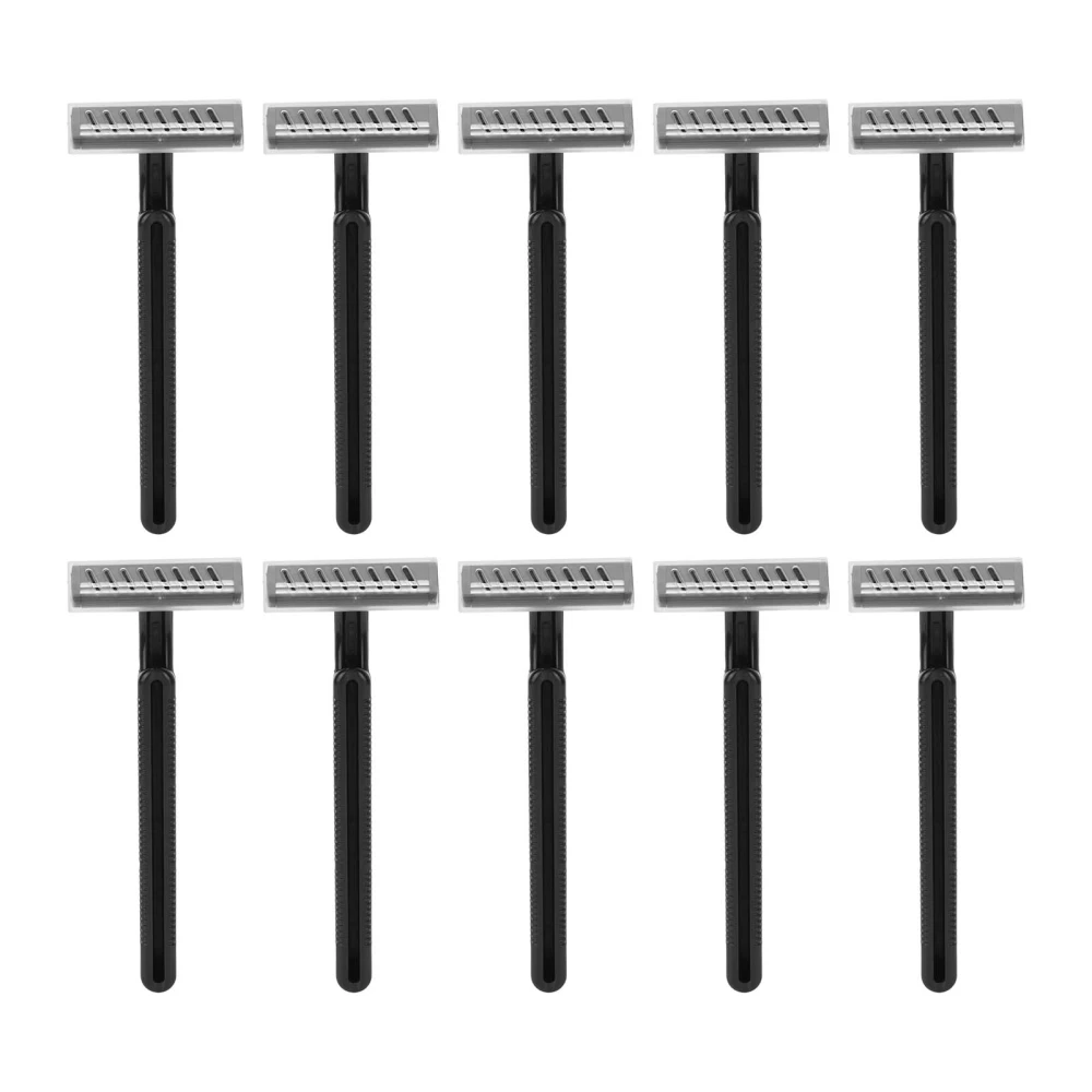 10pcs Disposable Trimmer Prevent Slipping Steel Double Blades Manual Trimming Tool for Hotel Black