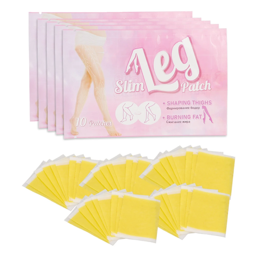 50pcs Leg Slimming Patch Shaping Thighs Breathable Strong Adhesive Herbal Cellulite Reduction Stickers