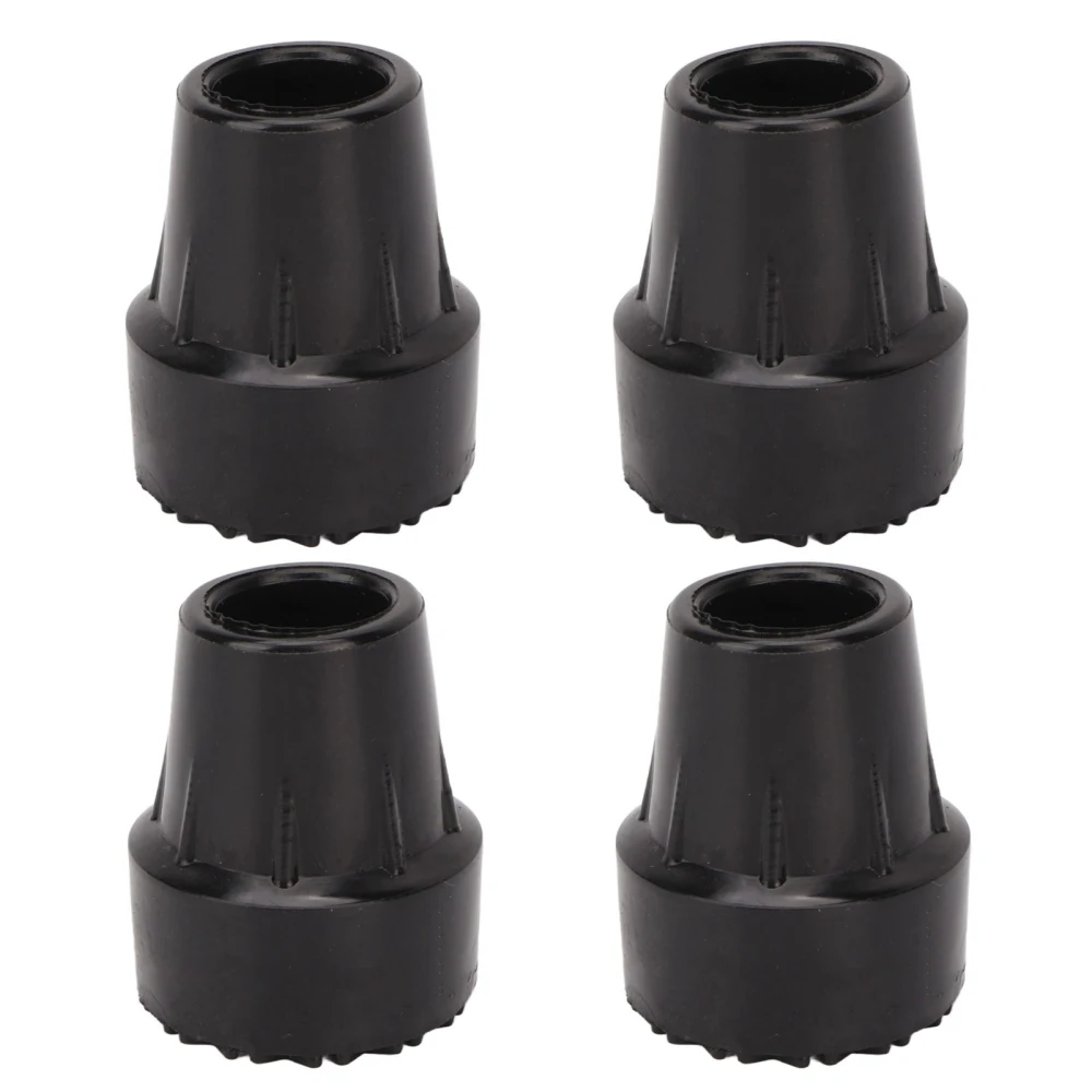 4pcs Rubber Crutch Tip Set Professional Portable Replacement Cane Tip Accessory for Elderly 0.9 Inch