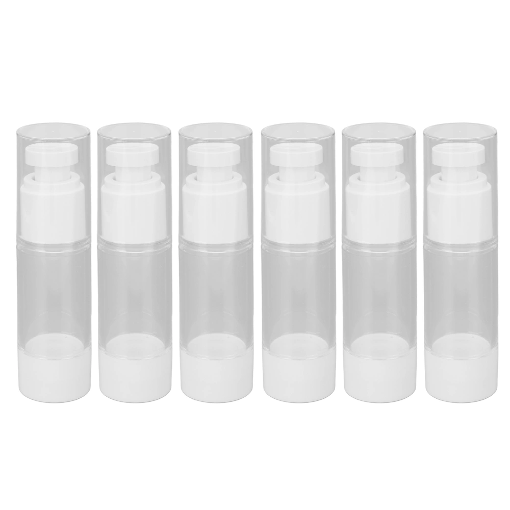 6Pcs Cosmetic Bottles Plastic Press Type Vacuum Transparent Refillable Container 30ml