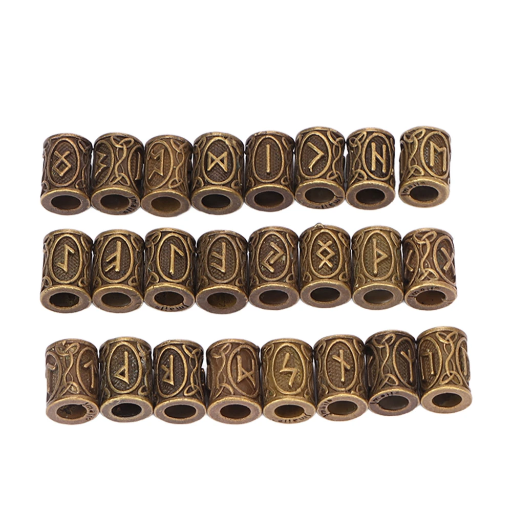 24 PCS Hair Beard Beads Vintage Large Hole Dreadlocks Tube Beads for Men Women Hair Decoration 10 X 13mm