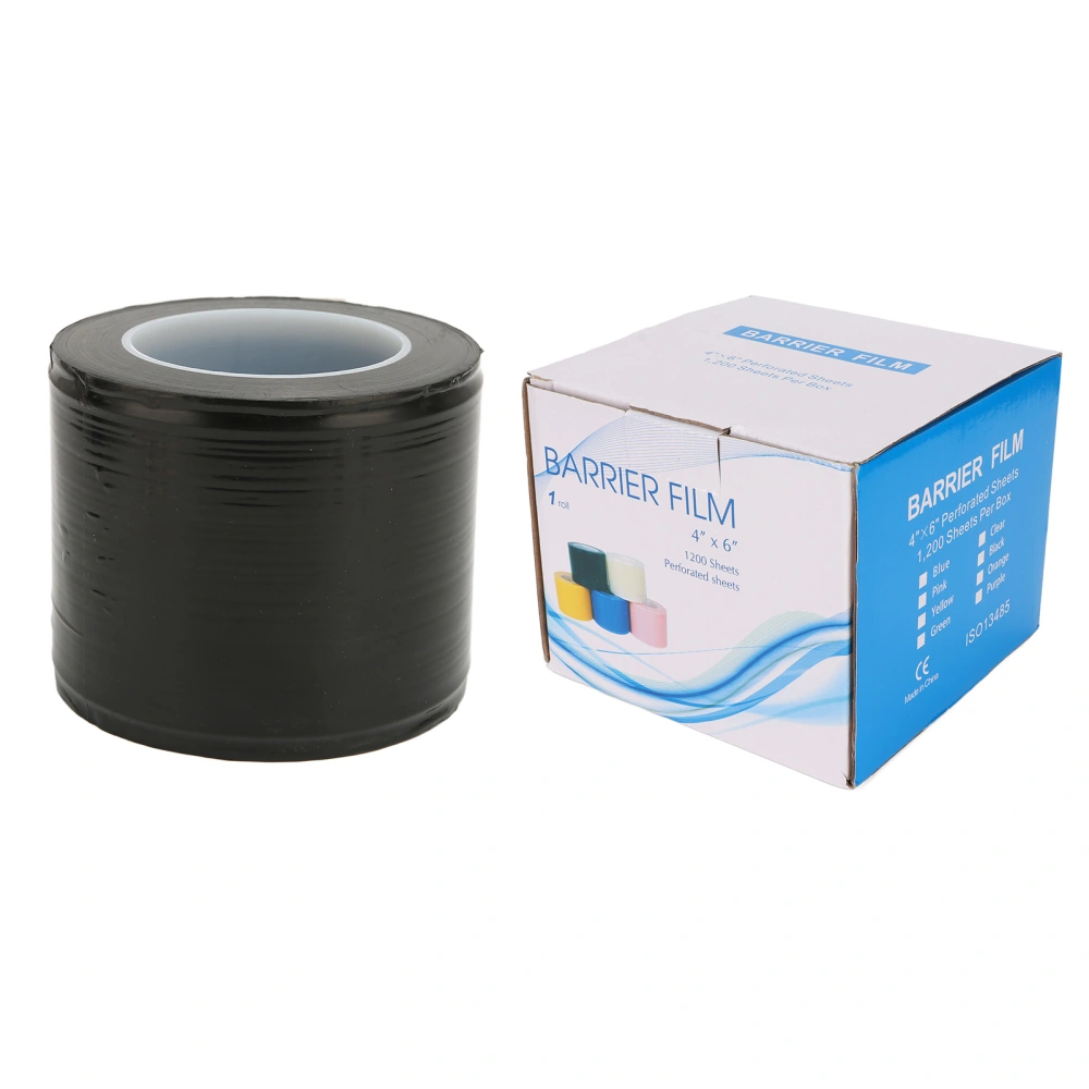 1200pcs Barrier Film Black Adhesive Protective Barrier Film Roll for Tattoo Dental 3.9 X 5.9in