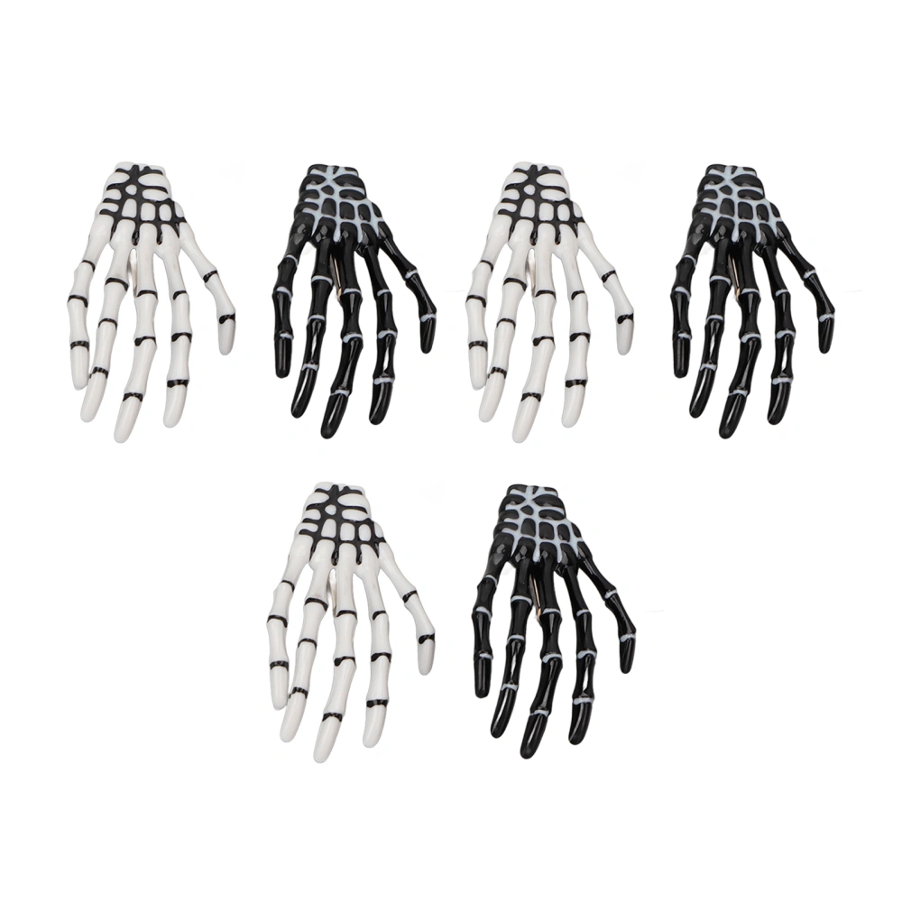 3 Pair Halloween Skeleton Hands Bone Hair Clips Delicate Punk Rock Horror Hair Clip for Women Girls Hair Accessories