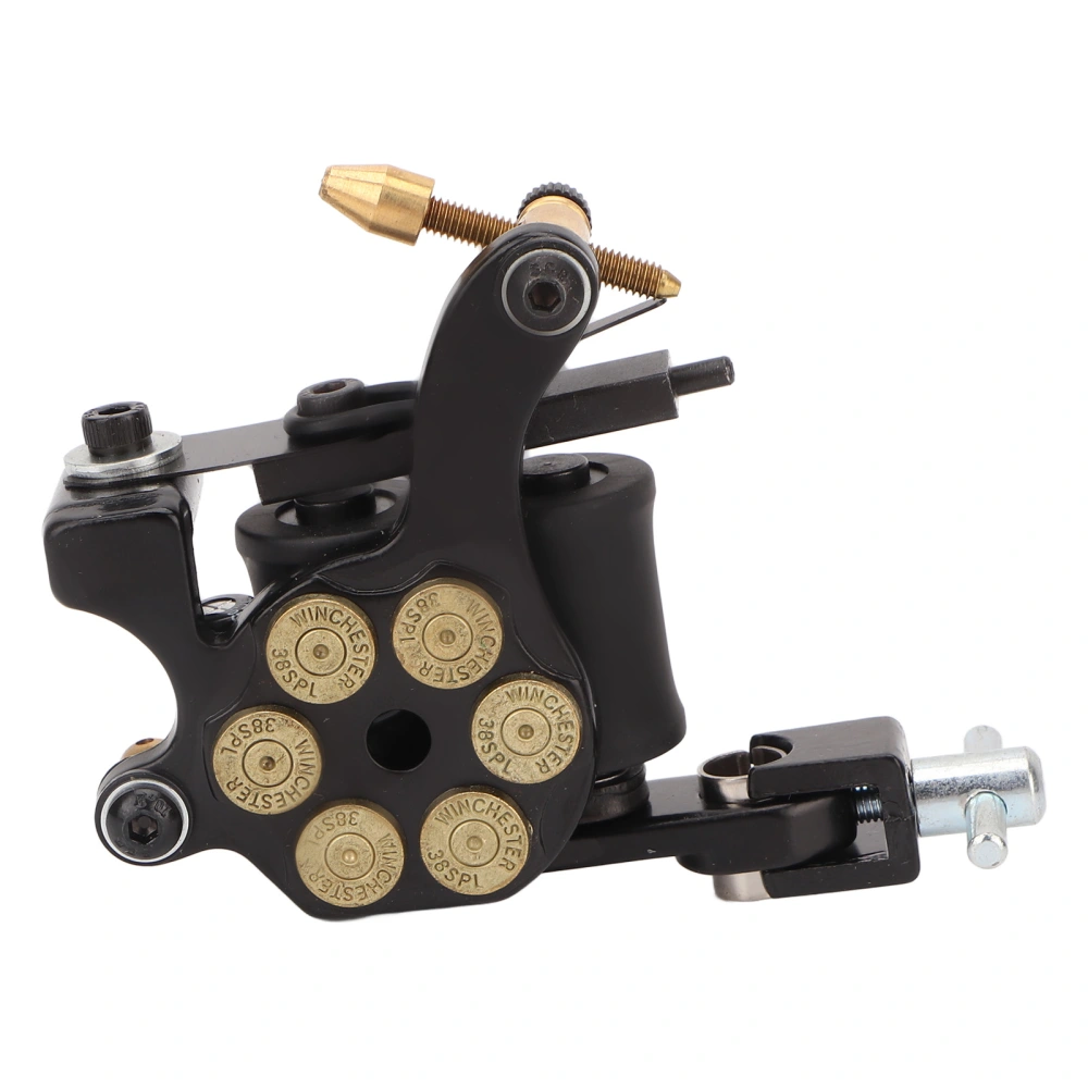 Coil Tattoo Machine Salon Electroplating Zinc Alloy Frame 10 Wraps Coil Liner Shader Tattoo Machine Black