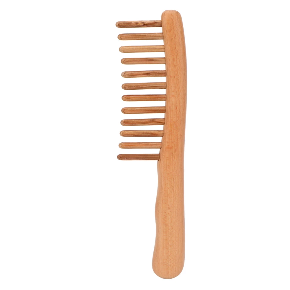 Hair Comb 12 Teeth Wooden Wide Tooth Round Tip Head Scalp Massage for Neck Shoulder