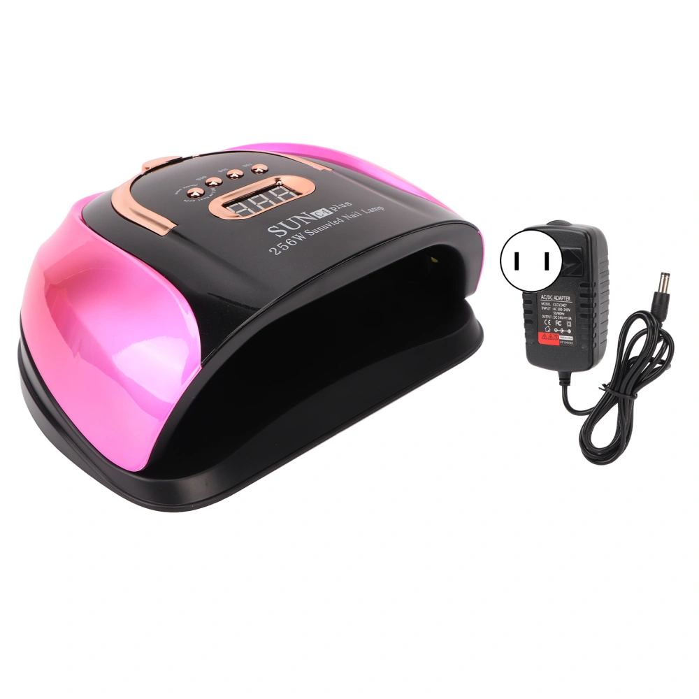 UV Gel Nail Lamp 256W 57pcs Lamp Chips 4 Timers Fast Curing Portable Handle Purple Red Nail Art Tool 100‑240V US Plug