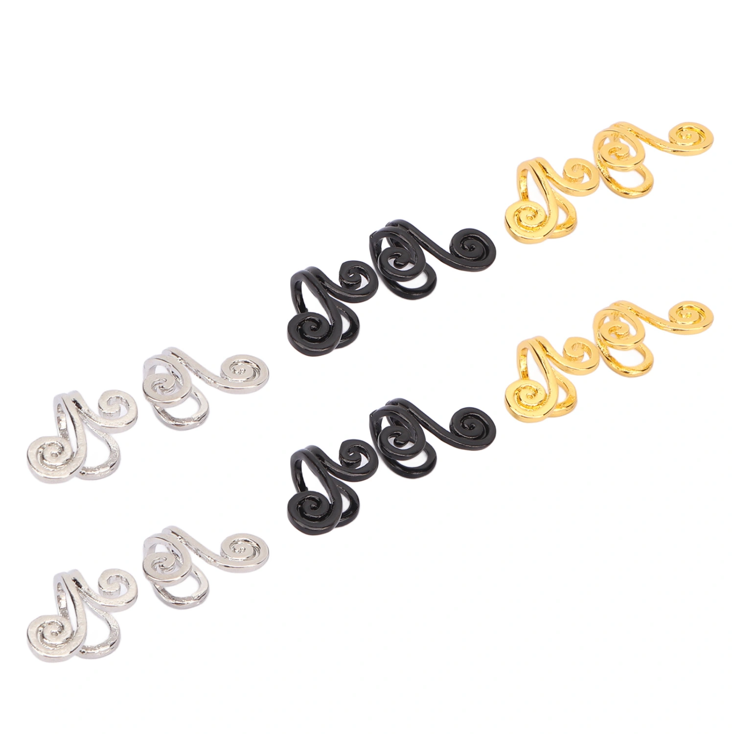 6 Pairs Acupressure Earrings Weight Loss Gold Silver Black Auriculotherapy Earrings for Girl Mother