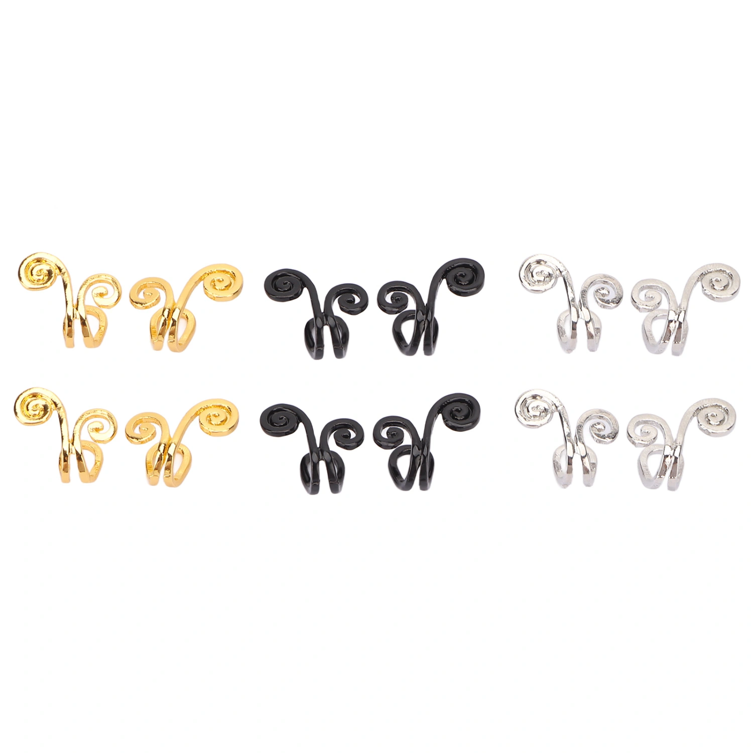 6 Pairs Acupressure Earrings Weight Loss Gold Silver Black Auriculotherapy Earrings for Girl Mother