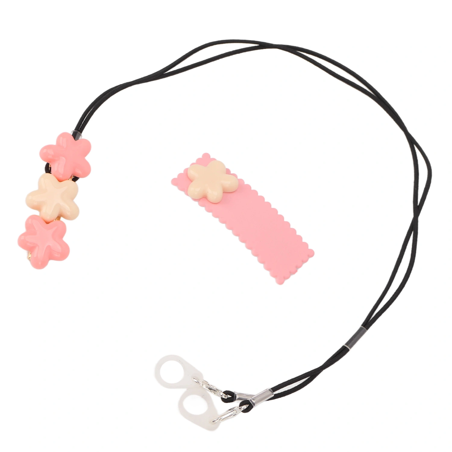 Hearing Aid Lanyard Clip 3 Flowers Beautiful Fashionable Durable Nylon Hearing Aid Accessories for Work Gardening Sports Binaural