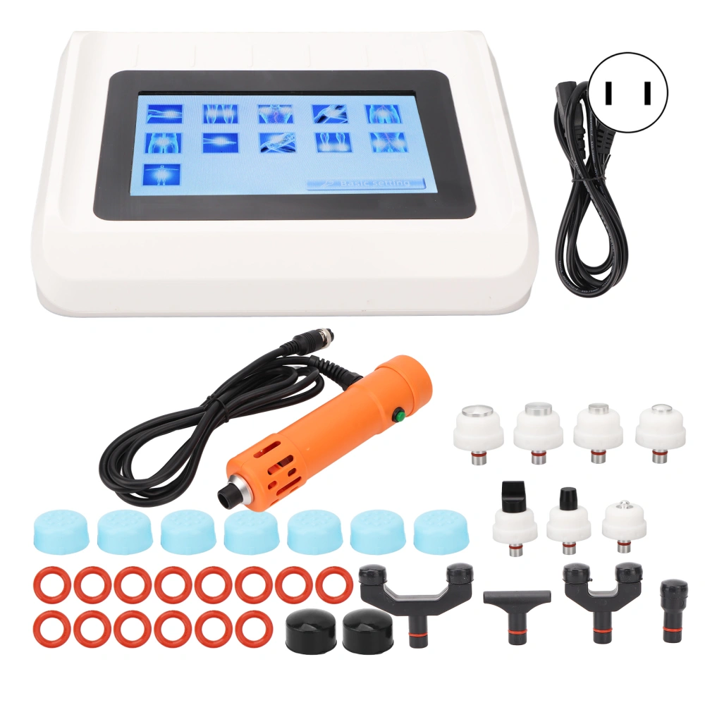 ED Treatment Shockwave Machine Extracorporeal 16 Frequency Gears Shockwave Therapy Device Orange 100‑240V US Plug