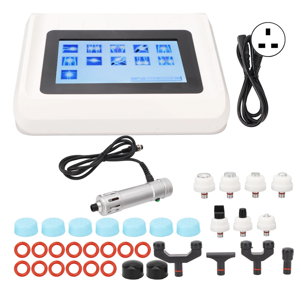 ED Treatment Shockwave Therapy Machine Extracorporeal 8 Energy Gears Shockwave Massager for Man Silver 100‑240V UK Plug