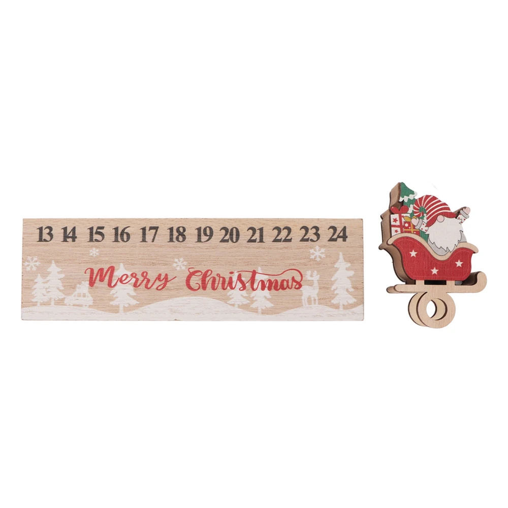 Christmas Tabletop Countdown Calendar Fashionable Wooden Countdown Calendar for Nail Art Shooting Ornament