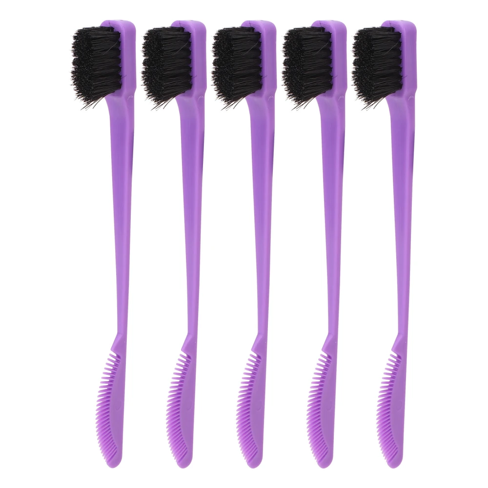 5Pcs Dual Edge Brush Comb Multifunctional Nylon Double Sided Eyebrow Comb for Home Hair Salon