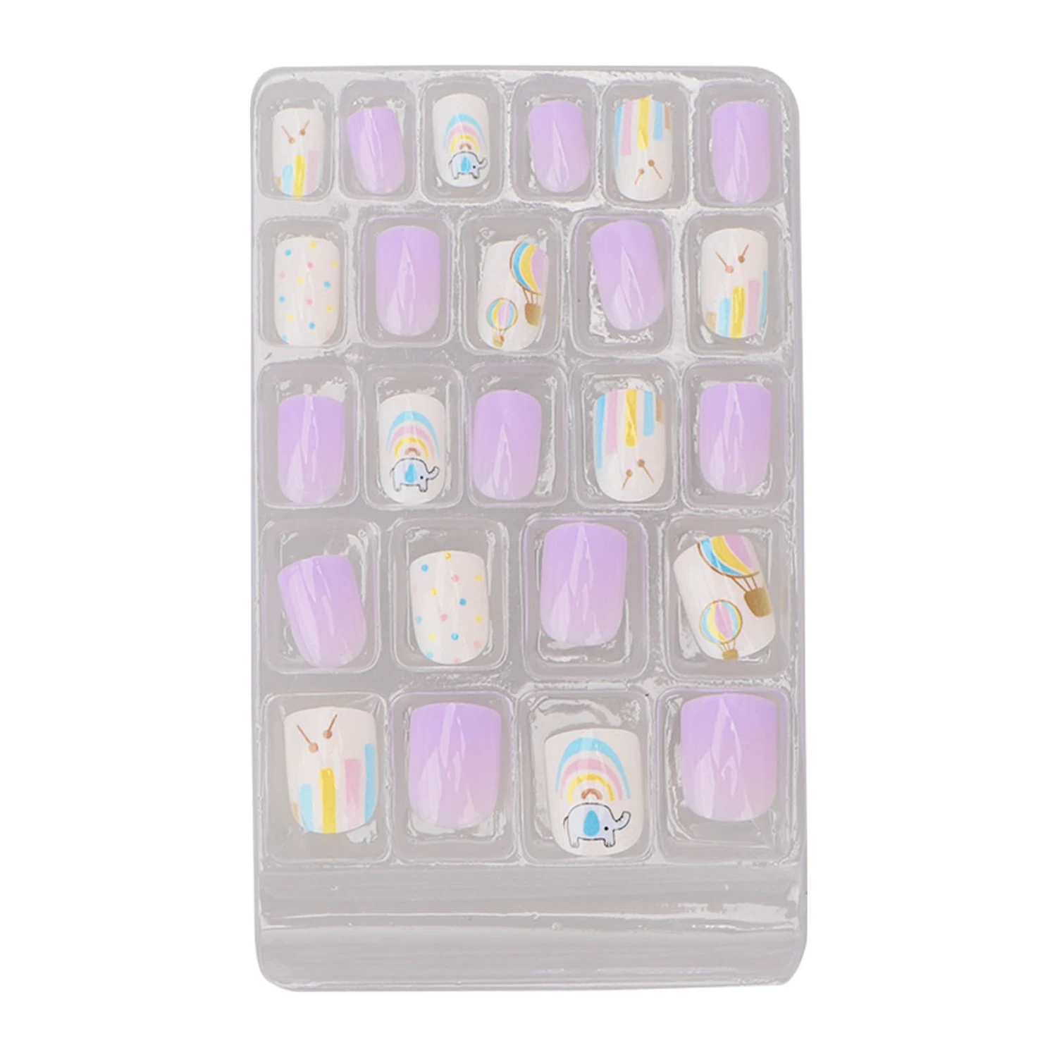 24Pcs Kids Self Adhesive Fake Nails Safe Gentle Interesting Stylish DIY Kids Full Cover Press On Nails 0040-CM42