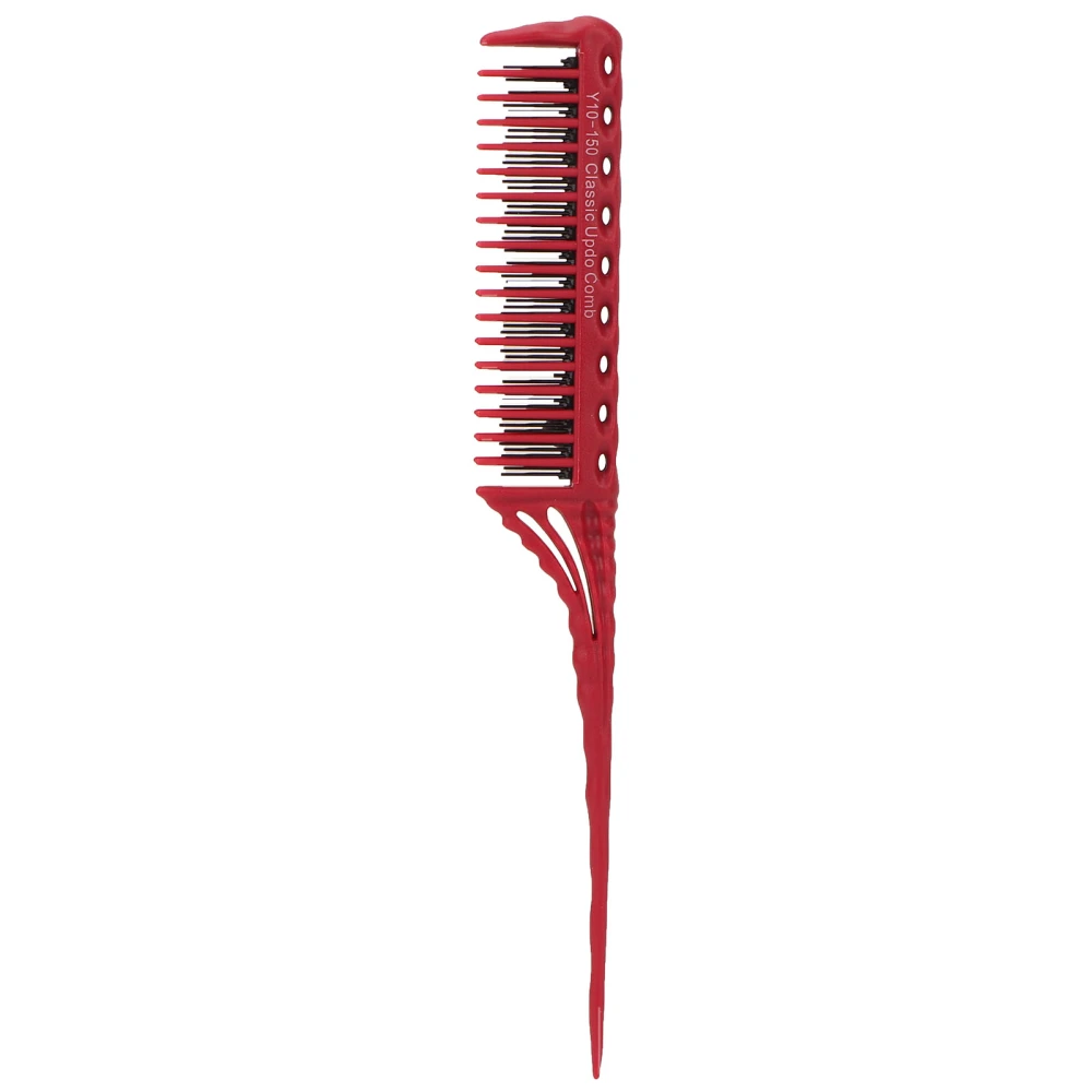 Straight Hair Comb Long Handle Stylish Appearance Lightweight Professional Hair Comb for Home Beauty Salon Red