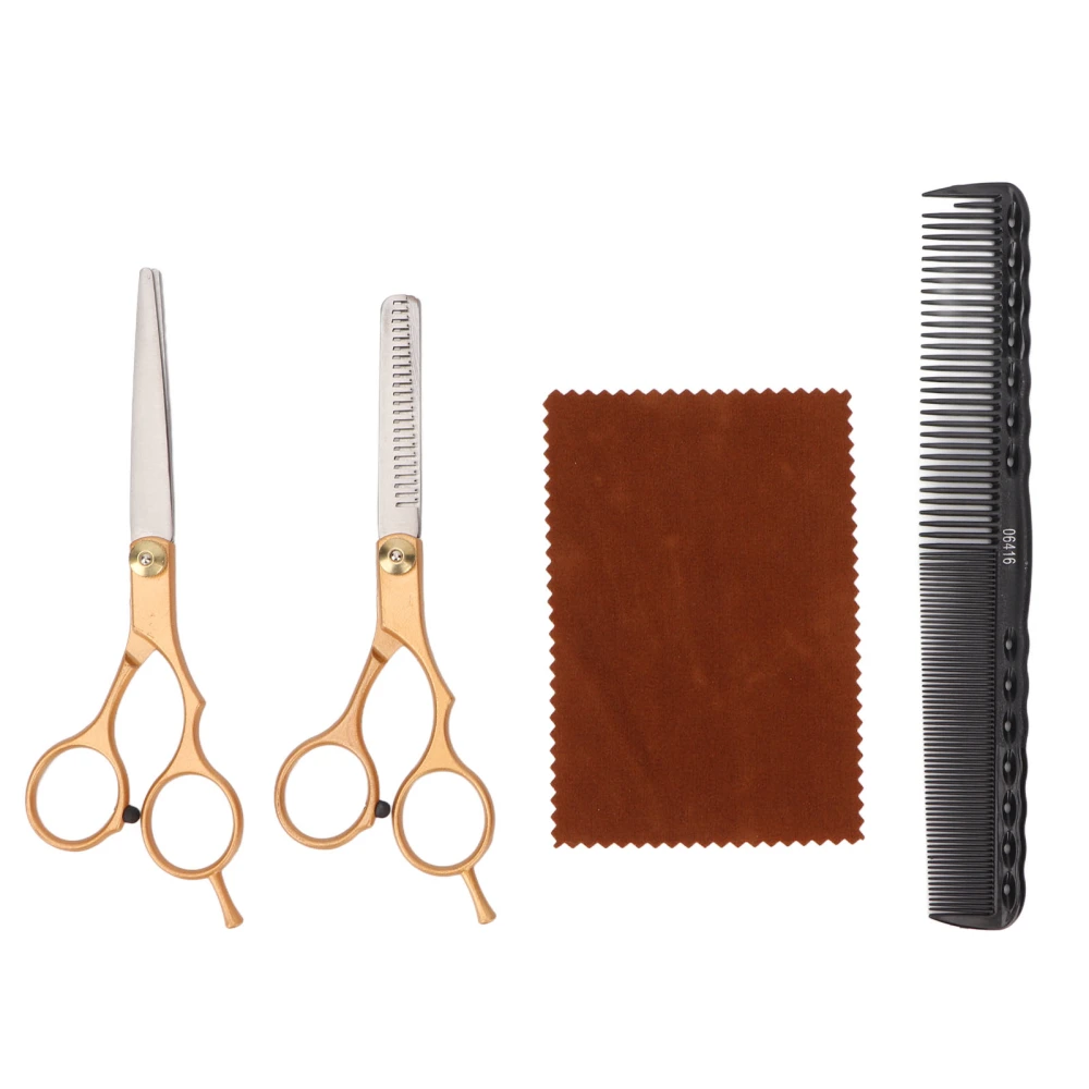 Hair Cutting Scissors Set Incisive Blades Ergonomic Handle Haircut Scissors With Comb Flannelette for Home Outdoor