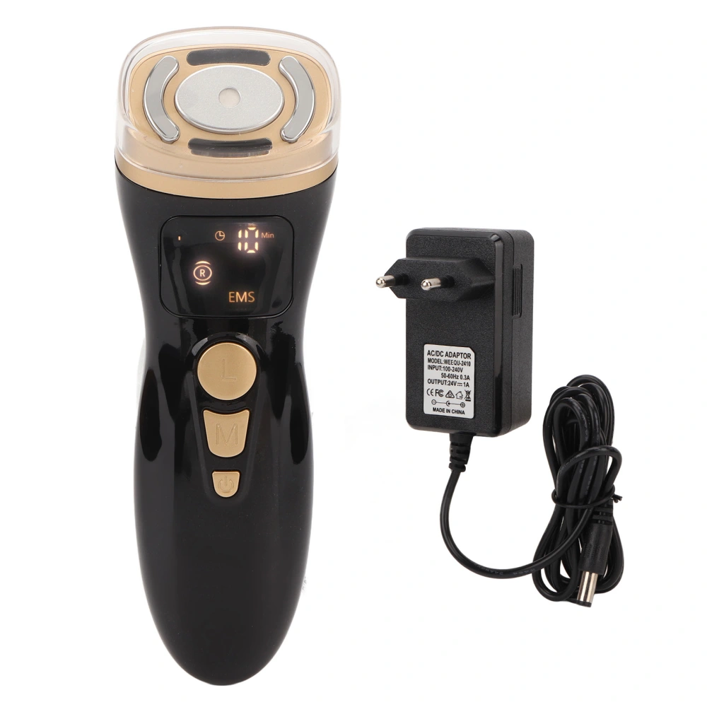 RF Mini Face LED Machine 5 Gears Color Light Warm Up Microcurrent Wrinkle Removal Beauty Device for Face Eye 100‑240V EU Plug