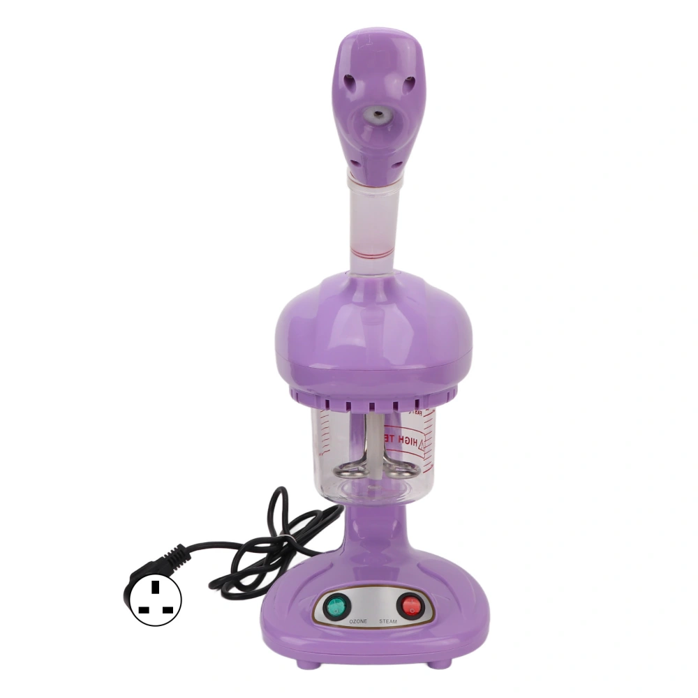 Face Steaming Machine Warm Nano Mist Deep Cleaning Blackhead Removal Purple Beauty Moisturizing Machine 220V UK Plug