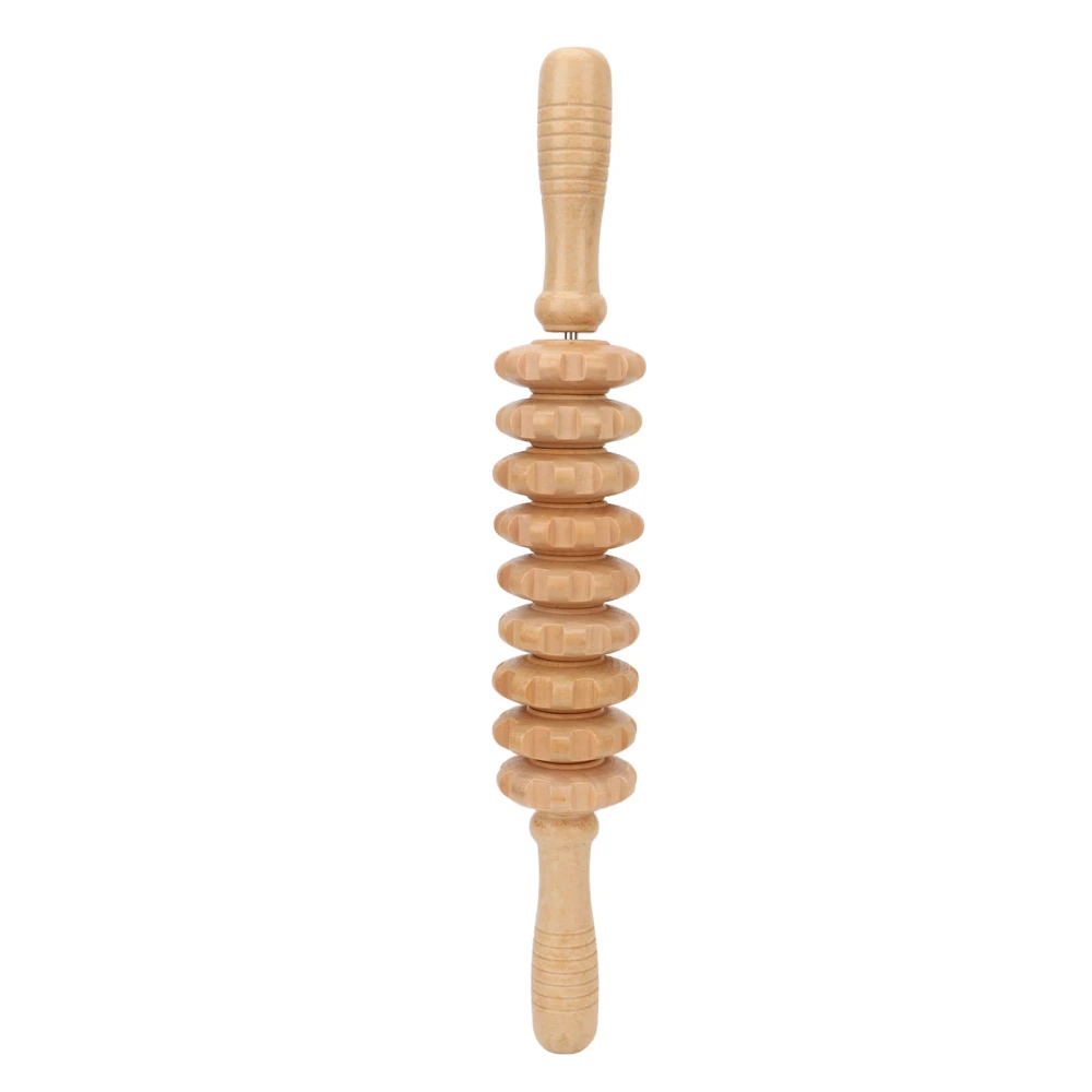 Wooden Massage Roller 9 Roller Ergonomic Wooden Fascia Massage Roller for Stress Relief Pain Improvement