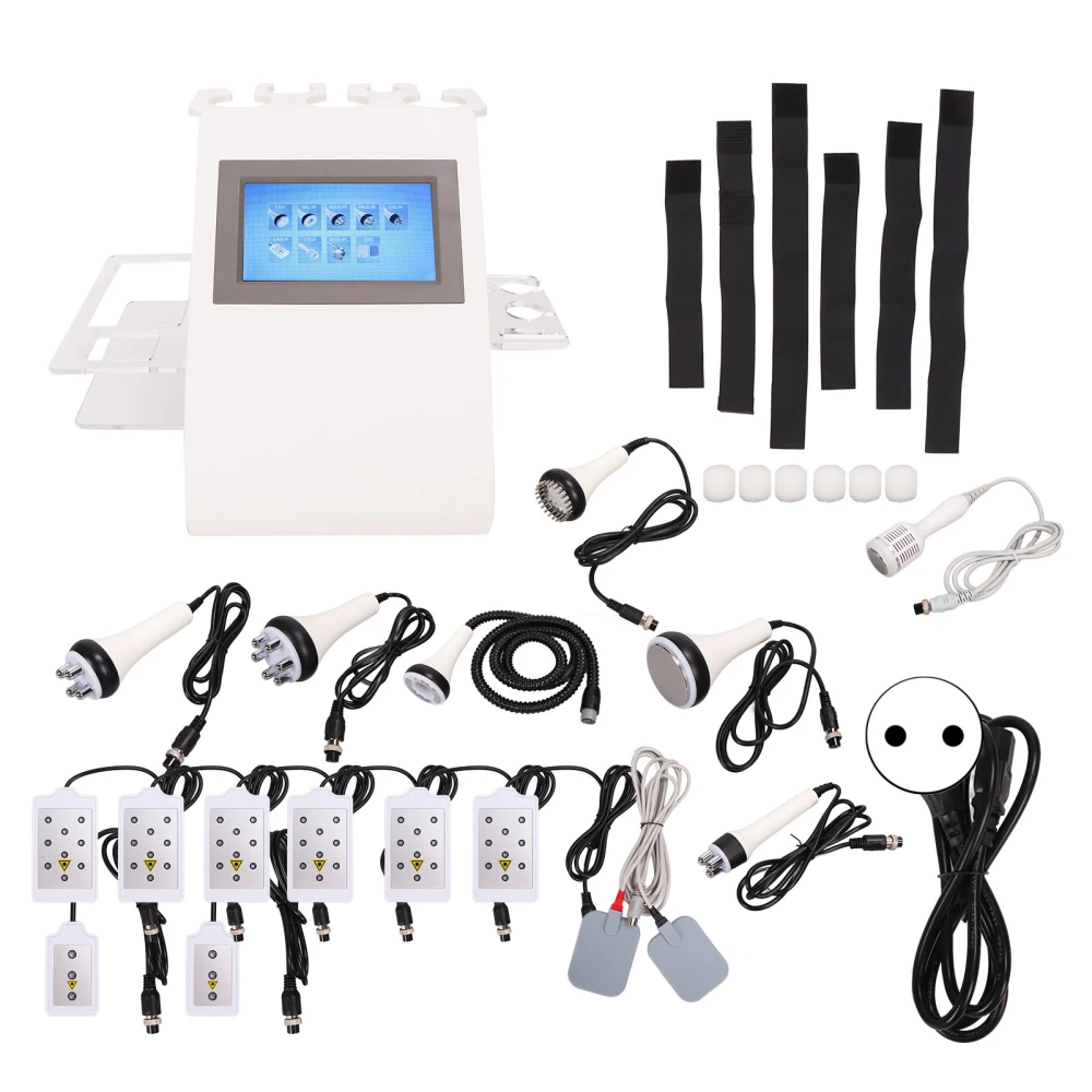 9 in 1 40K Body Sculpting Machine Micro Current Body Slimming Machine with White Handle 110‑240V EU Plug